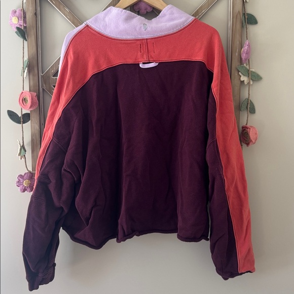 Free People Movement Split Second Half Zip Pullover in Fig Jam Combo Color - Picture 6 of 8